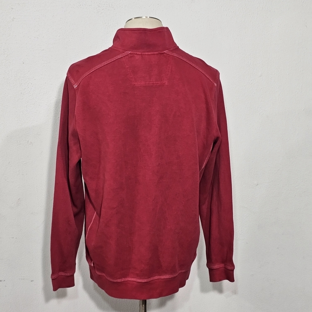 Tommy Bahama Sweater Men's Sz M Redd 1/4 zip Long Sleeve Cotton - Picture 2 of 11